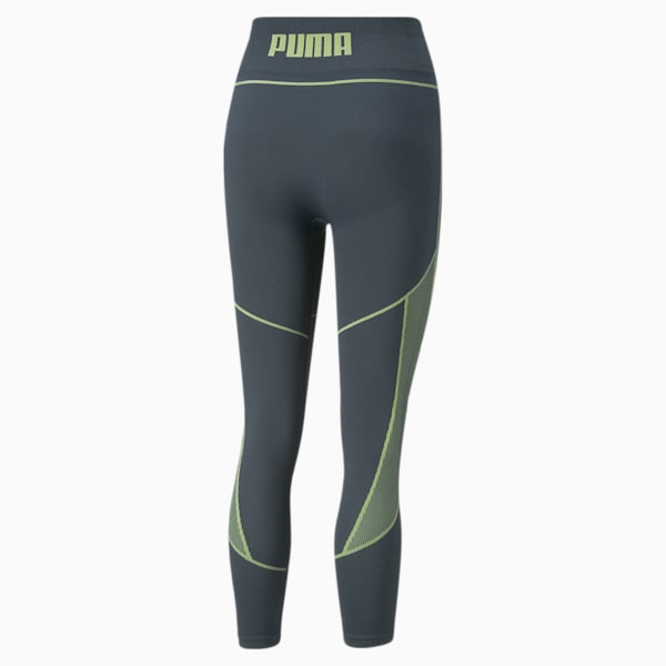 Formknit Women's Seamless Training Tights, Dark Night-Fizzy Lime, extralarge-IND