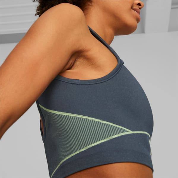 Formknit Seamless Women's Training Sports Bra, Dark Night-Fizzy Lime, extralarge-IND
