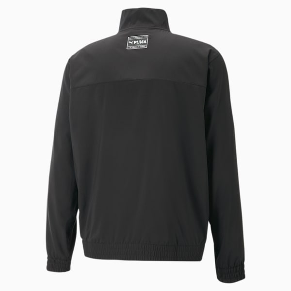 PUMA Fit Woven Half-Zip Training Jacket Men, PUMA Black-Fizzy Lime, extralarge