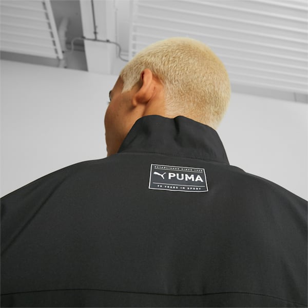 PUMA FIT Woven Men's Jacket, PUMA Black-Fizzy Lime, extralarge-IND