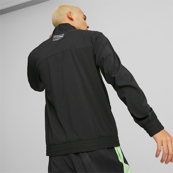 PUMA Fit Woven Half-Zip Training Jacket Men, PUMA Black-Fizzy Lime, extralarge