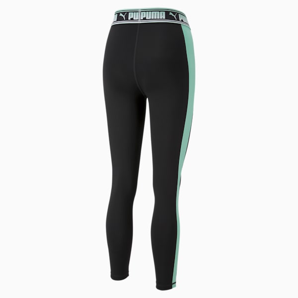 Leggings para entrenar PUMA Strong Fashion para mujer, PUMA Black-Electric Peppermint, extralarge