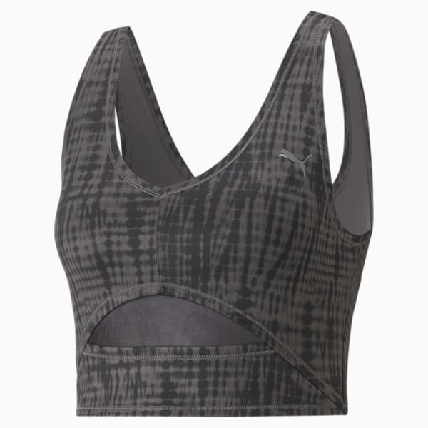 Studio Printed Cropped Training Top Women, PUMA Black-SHIBORI