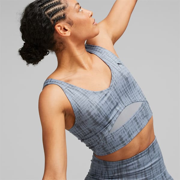 Studio Printed Cropped Training Top Women, Filtered Ash