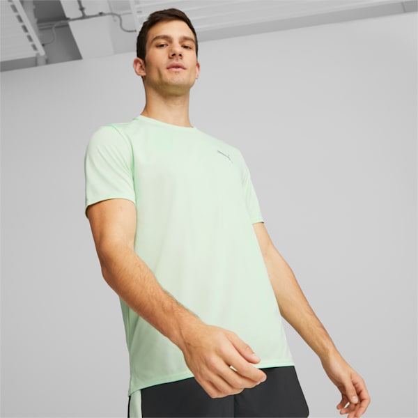 Run Favourite Heather Men's Running Tee, Light Mint, extralarge