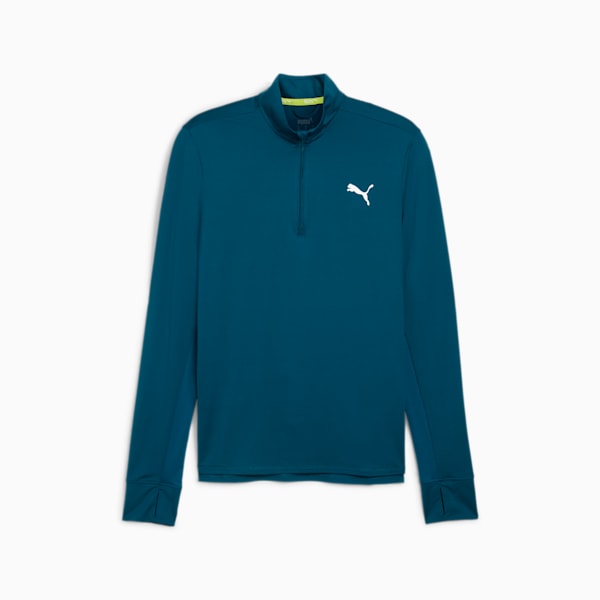 Run Favorite Men's Quarter-Zip Running Top, Ocean Tropic, extralarge
