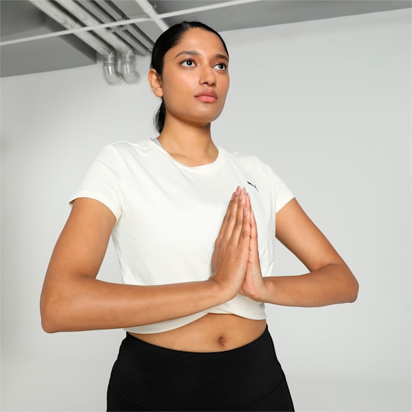 Studio Yogini Lite Twist Women's Training Crop Top, Sugared Almond, extralarge-IND