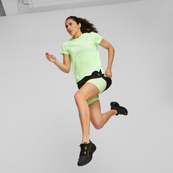 Run Favorite Heather Women's Running Tee, Speed Green Heather, extralarge