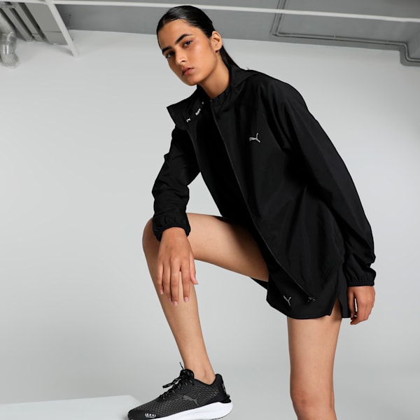 RUN FAV HOOD WOVEN Women's Hooded Jacket, PUMA Black, extralarge-IND