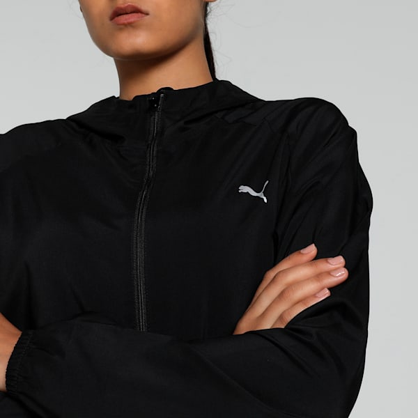 RUN FAV HOOD WOVEN Women's Hooded Jacket, PUMA Black, extralarge-IND