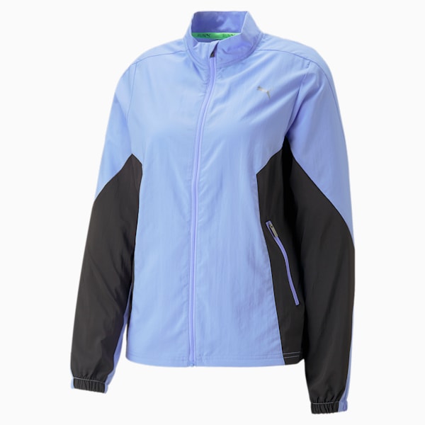 Run Favorite Woven Women's Running Jacket, Elektro Purple-PUMA Black, extralarge-IND
