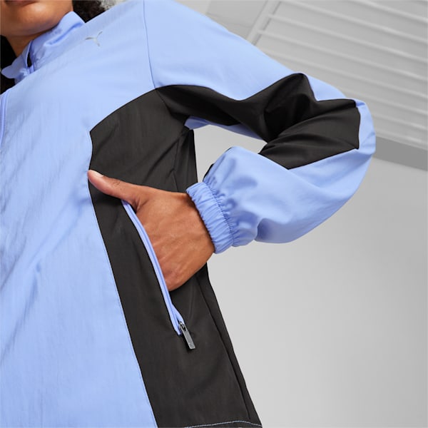 Run Favorite Woven Women's Running Jacket, Elektro Purple-PUMA Black, extralarge-IND