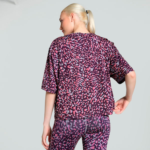 Train Favorite Women's Printed Crop T-Shirt, Midnight Plum-Skin AOP, extralarge-IND