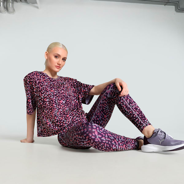 Train Favorite Women's Printed Crop T-Shirt, Midnight Plum-Skin AOP, extralarge-IND
