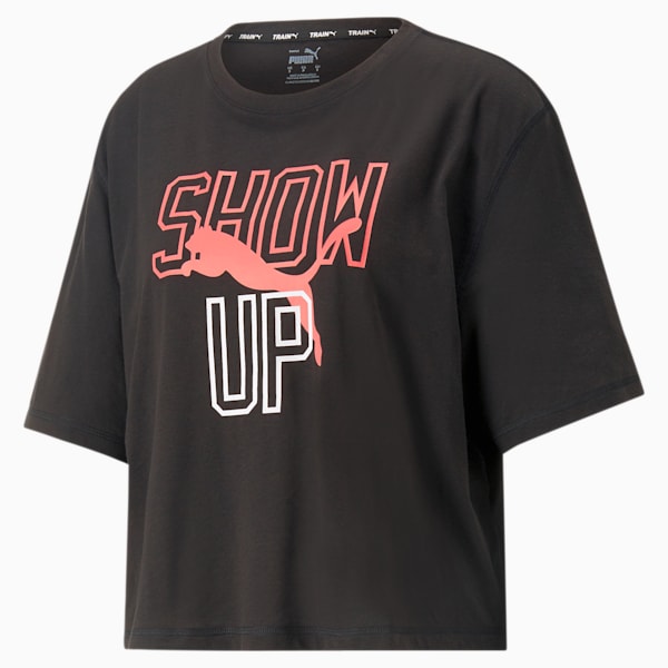 Graphic Show Up Women's Training Crop Top, PUMA Black, extralarge-IND