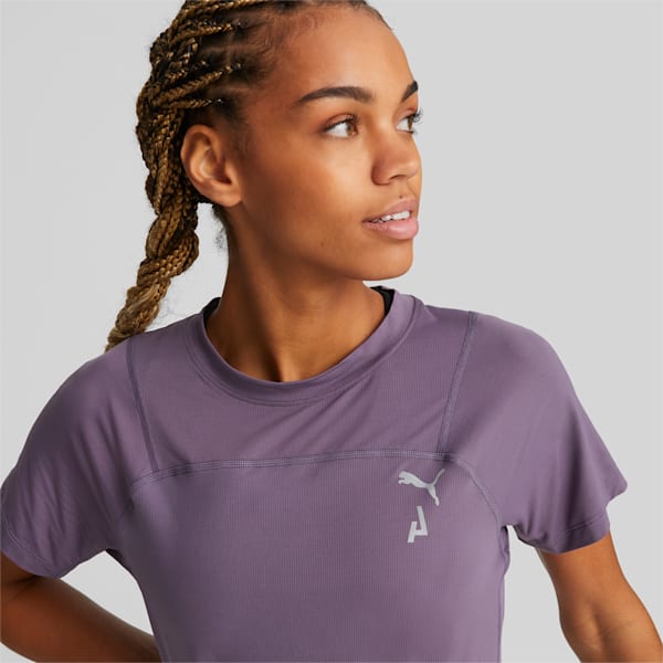 ウィメンズ ランニング シーズンズ COOLCELL トレイルランニング 半袖 Tシャツ, Purple Charcoal