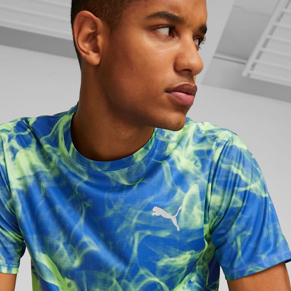 Run Favourite Printed Graphic Tee Men, Royal Sapphire-AOP