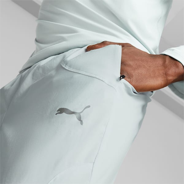 Run Men's Tapered Woven Running Pants, Platinum Gray-PUMA Black, extralarge