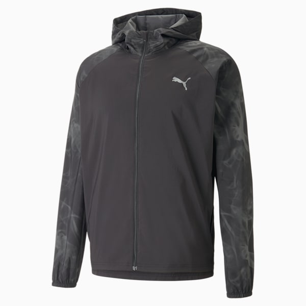 Run Fav All Over Print Woven Men's Running Jacket, PUMA Black-AOP