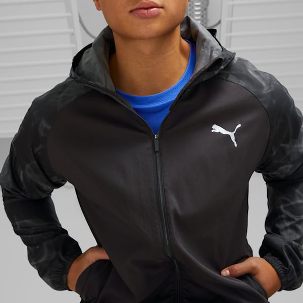 Chamarra estampada Run Favourite para hombre, PUMA Black-AOP, extralarge