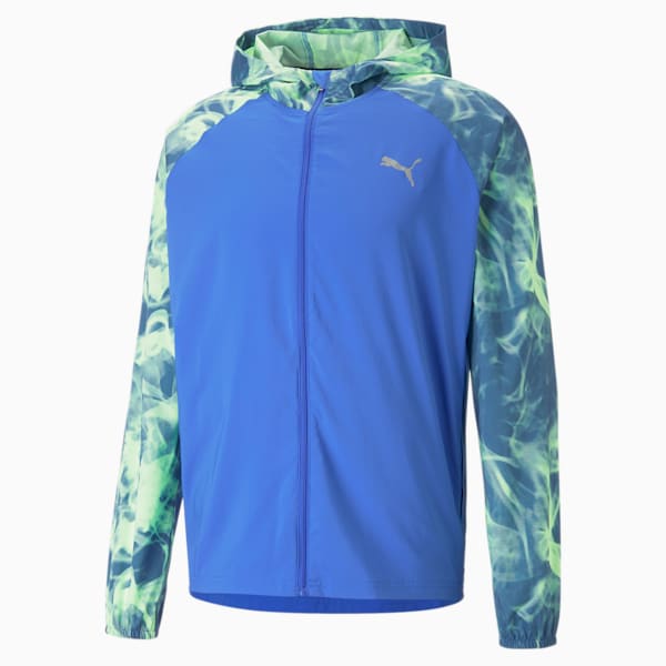 Run Fav All Over Print Woven Men's Running Jacket, Royal Sapphire-AOP, extralarge-IND
