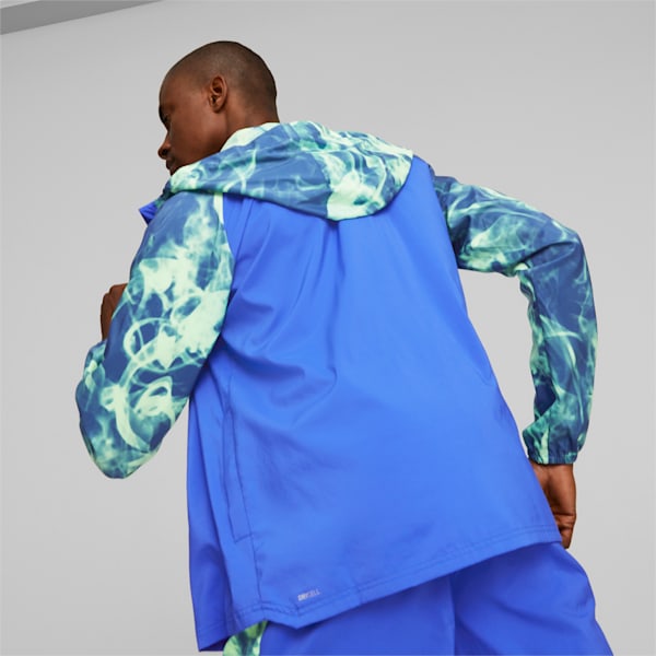 Run Fav All Over Print Woven Men's Running Jacket, Royal Sapphire-AOP, extralarge-IND