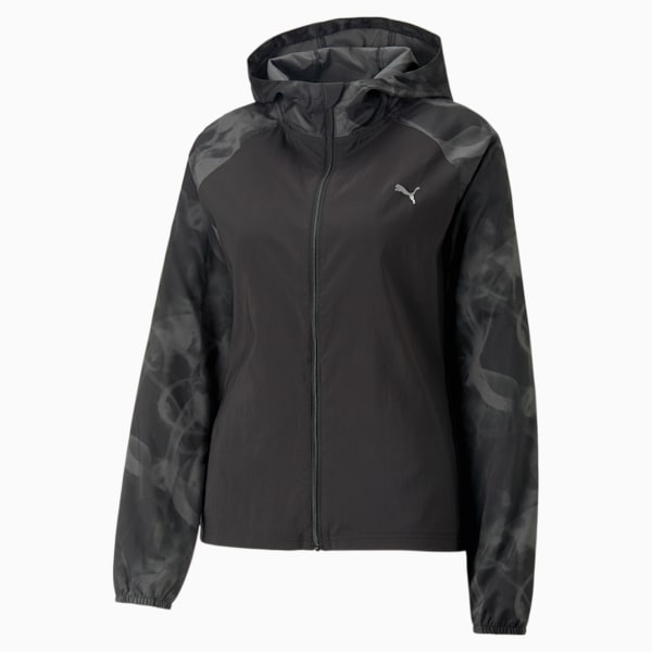 Run All Over Print Fav Women's Running Jacket, PUMA Black-AOP, extralarge-IND