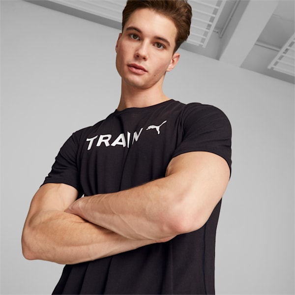 Train Graphic Men's Training T-Shirt, PUMA Black-Q3 Graphic, extralarge-IND