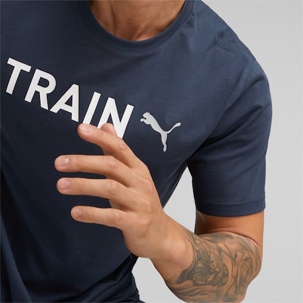 Train Graphic Men's Training T-Shirt, Dark Night, extralarge-IND