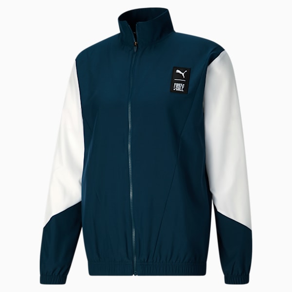 PUMA x FIRST MILE Men's Woven Full-Zip Running Jacket, Marine Blue-Puma White, extralarge