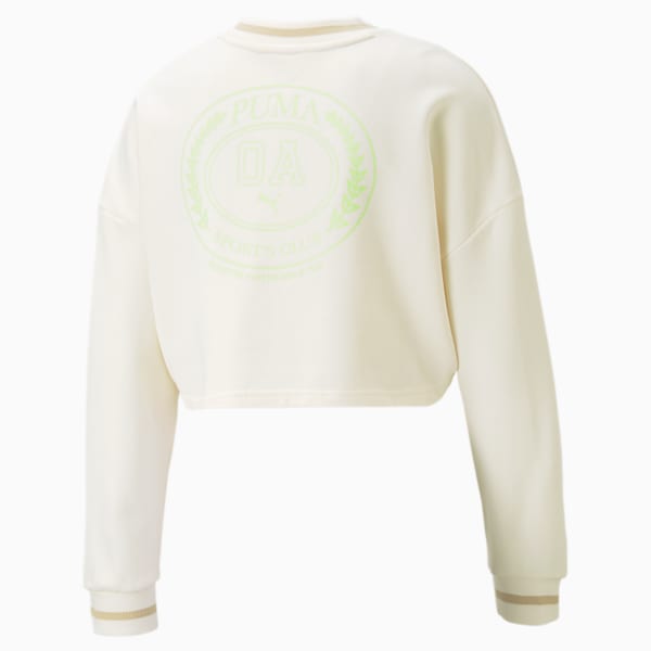 Puma heavy fleece 2024 cropped sweatshirt pastel parchment