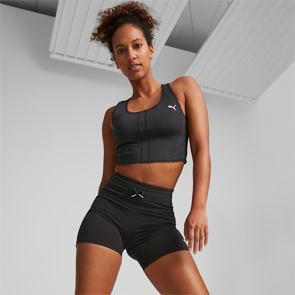 Top corto para correr PUMA x OLIVIA AMATO para mujer, PUMA Black, extralarge