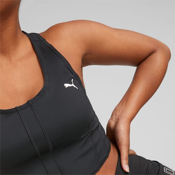 Top corto para correr PUMA x OLIVIA AMATO para mujer, PUMA Black, extralarge