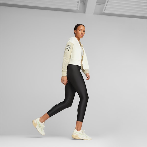 PUMA x OLIVIA AMATO Women's Varsity Jacket, Frosted Ivory-Granola, extralarge