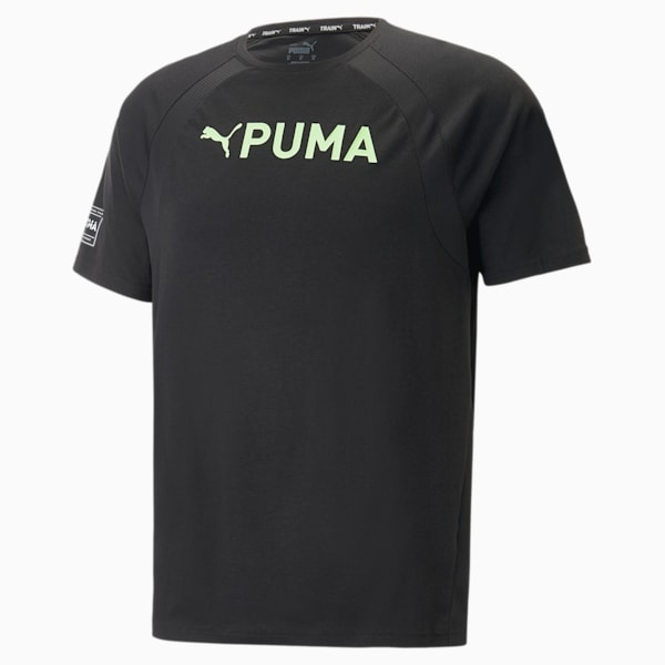 PUMA FIT Ultrabreathe Men's T-Shirt, PUMA Black-Fizzy Lime, extralarge-IND