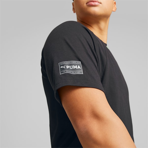 PUMA FIT Ultrabreathe Men's T-Shirt, PUMA Black-Fizzy Lime, extralarge-IND