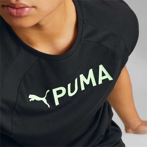 PUMA FIT Ultrabreathe Men's T-Shirt, PUMA Black-Fizzy Lime, extralarge-IND