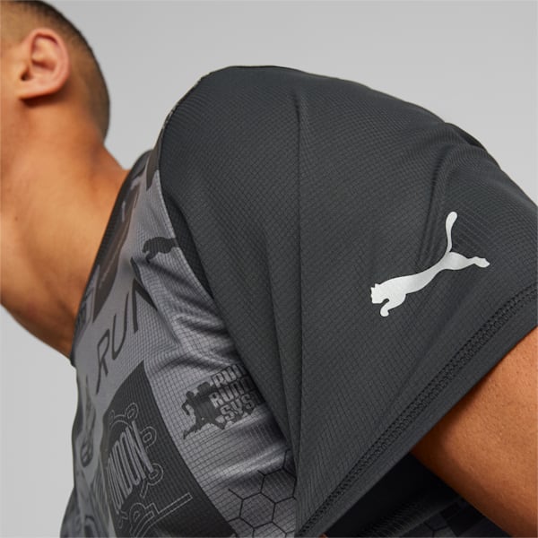 メンズ ランニング RUN FAVORITE AOP 半袖 Tシャツ, PUMA Black-AOP, extralarge-JPN