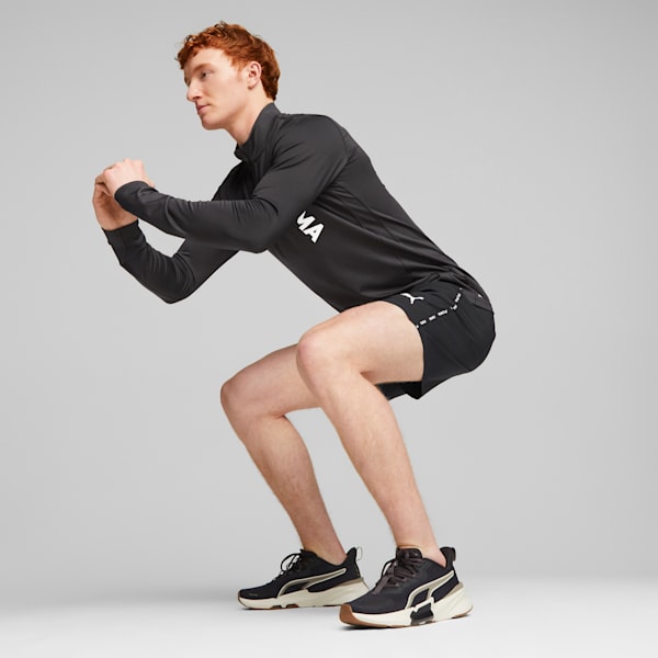 Chandail d’entraînement avec fermeture éclair quart de longueur et coutures collées PUMA Fit, hommes, PUMA Black, extralarge