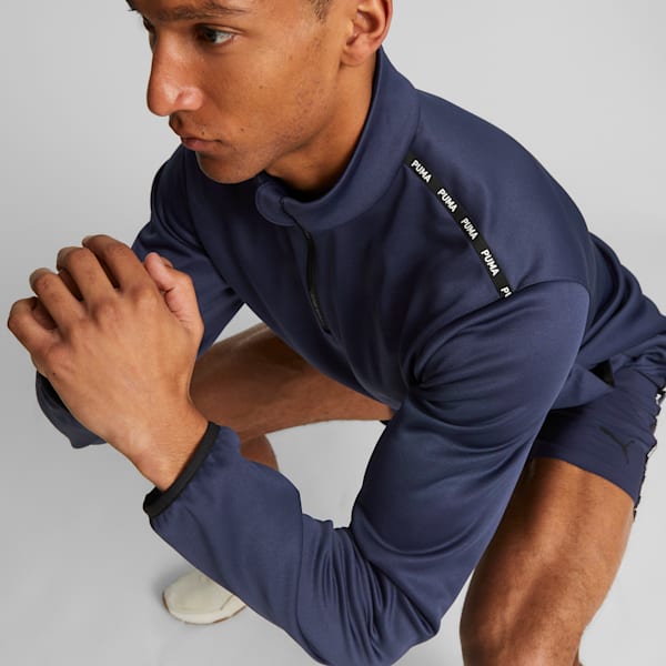 Puma Fit Men's Training PWRFleece Quarter-zip, PUMA Navy, extralarge