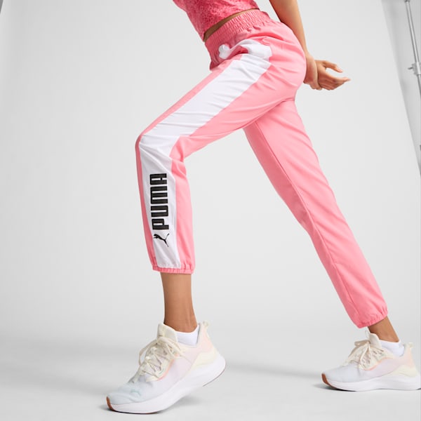 Pantalon d'entraînement tissé PUMA FIT, femme, Passionfruit-PUMA White, extralarge