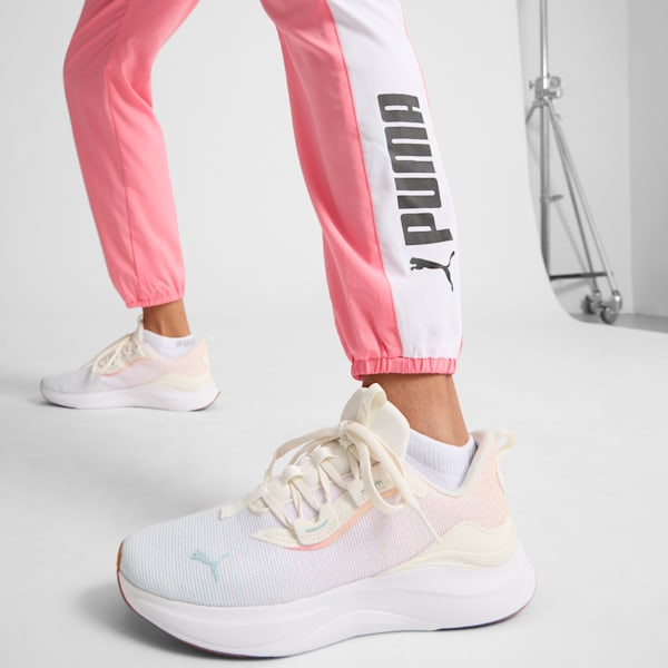 Pantalon d'entraînement tissé PUMA FIT, femme, Passionfruit-PUMA White, extralarge