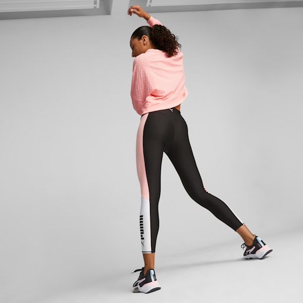 PUMA FIT Women's High Waist Training Leggings, PUMA Black-Koral Ice, extralarge-GBR