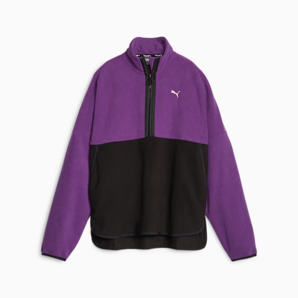Fit Women's Training Polar Fleece Top, Purple Pop-PUMA Black, extralarge-IND