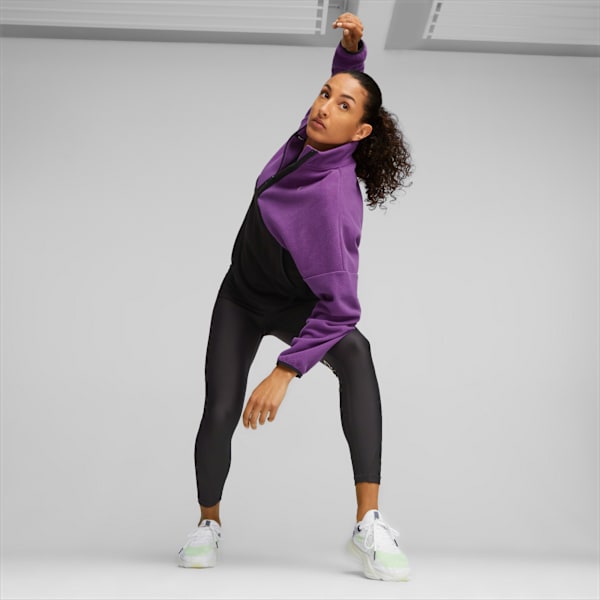 Fit Women's Training Polar Fleece Top, Purple Pop-PUMA Black, extralarge-IND