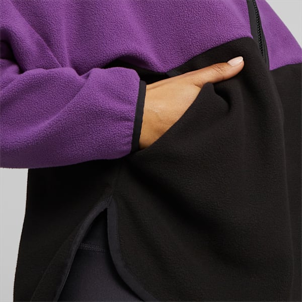 Fit Women's Training Polar Fleece Top, Purple Pop-PUMA Black, extralarge-IND