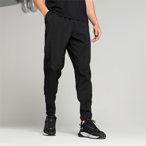 PUMA FIT Men's Woven Tapered Training Pants, PUMA Black, extralarge-IND