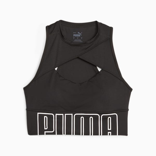 PUMA FIT MOVE Fashion Women's Longline Training Bra, PUMA Black-PUMA White, extralarge-GBR