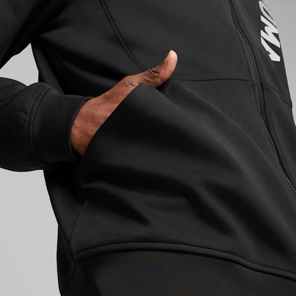 Fit Double Knit Men's Full-Zip Training Hoodie, PUMA Black, extralarge-IND