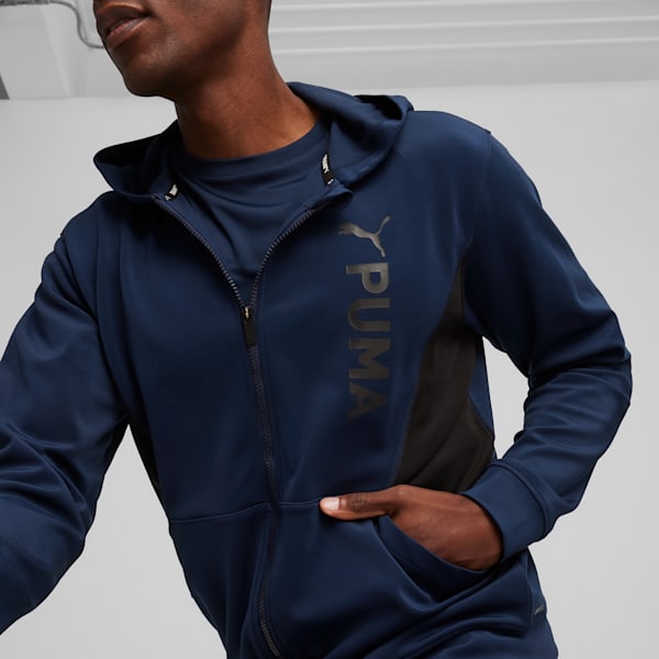 PUMA Fit Double Knit Men's Full-Zip Hoodie, Club Navy, extralarge